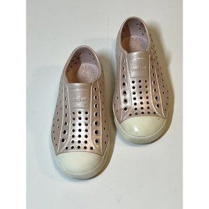 Native Jefferson Pink Shimmer Pearl Casual Slip On Shoes C10 Unisex Boy Girl 10